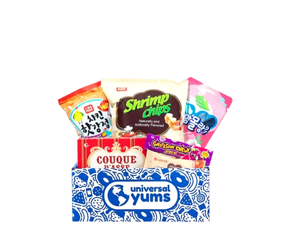 International snack box assortment for exploring country boxes.